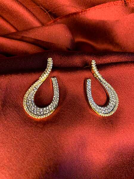 Gilded Serpentine Pave Hoops
