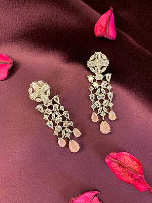 Blossom Cascade Rose-Quartz Chandeliers