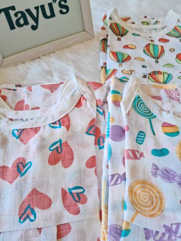 Muslin Knot Frocks Combo-6-12 Months