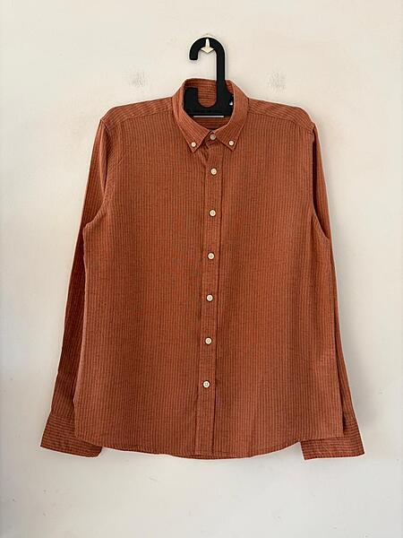 Caramel orange stripes shirt