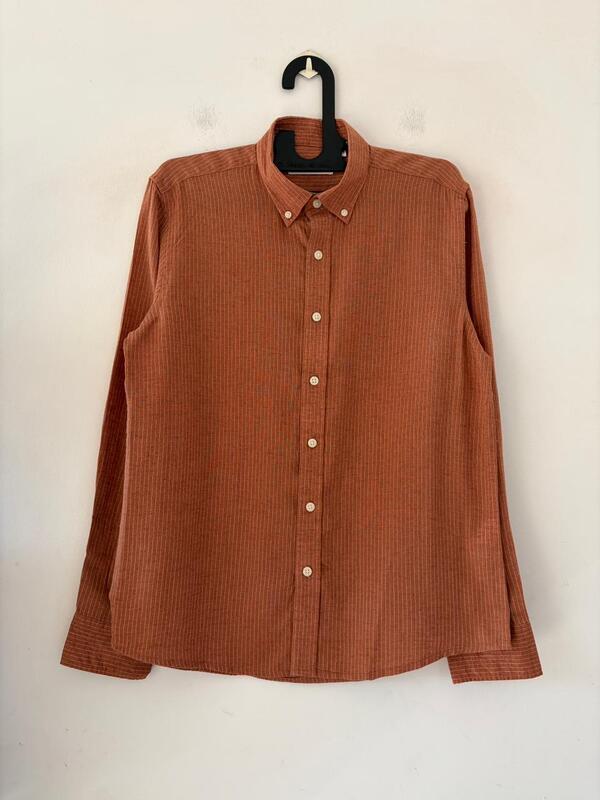 Caramel orange stripes shirt