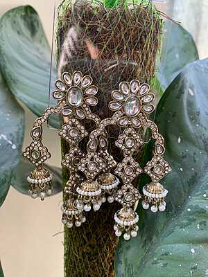 Grand Floral Tiered Jhumka Earrings