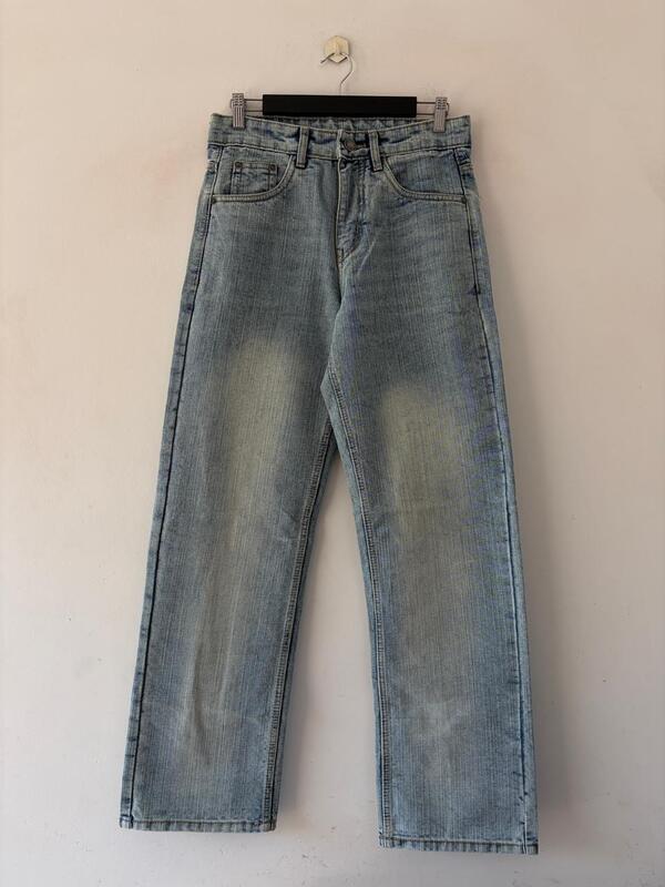 Dust blue heritage straight fit jeans