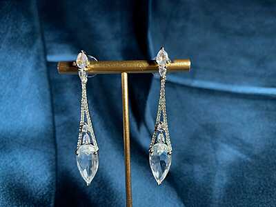 Elegant Pear-Cut Drop Earrings in Sterling Silver