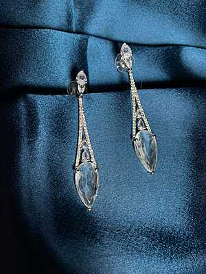 Elegant Pear-Cut Drop Earrings in Sterling Silver