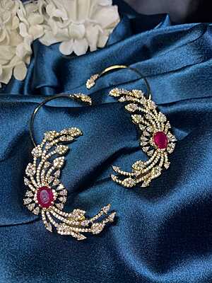 Majestic Ruby & Diamond Winged Ear Cuffs