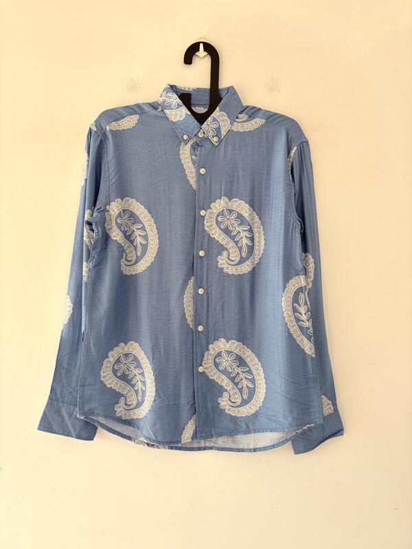 Azure paisley printed shirt