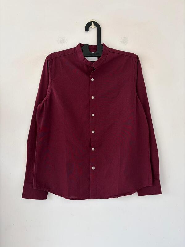 Maroon regal linen mandarin