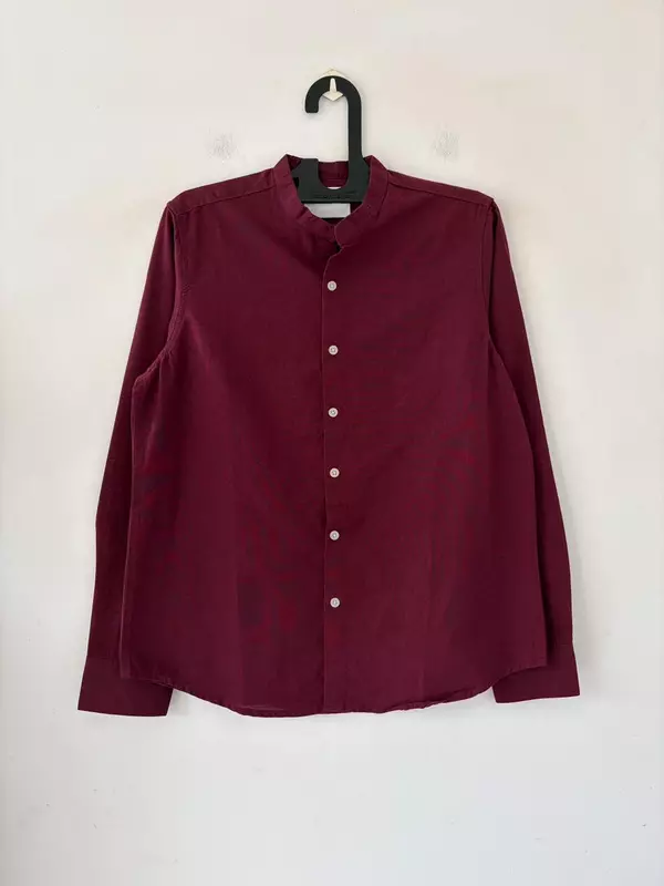 Maroon regal linen mandarin