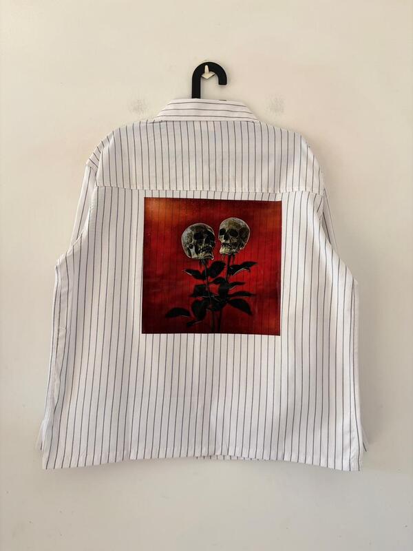 Ethereal skull rose boxy shirt