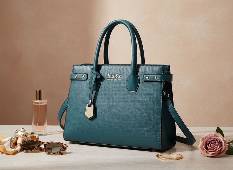 Wide Silver Modern Style Ladies  Hand Bags  ABS2222 (Blue)