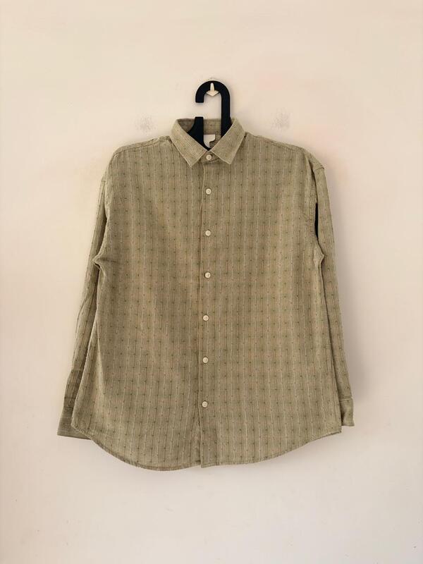 Sage textured check shirt