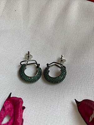 Dazzling Pave Hoop Earrings