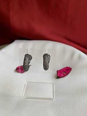 Dazzling Pave Hoop Earrings