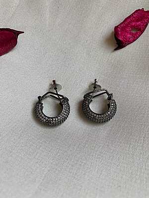 Dazzling Pave Hoop Earrings