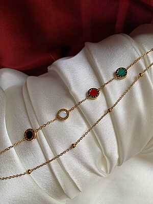 Roman Medallion Minimalist Layered Bracelet