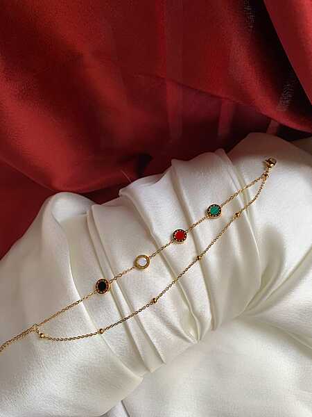 Roman Medallion Minimalist Layered Bracelet