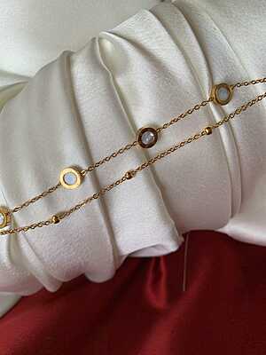 Roman Medallion Minimalist Layered Bracelet