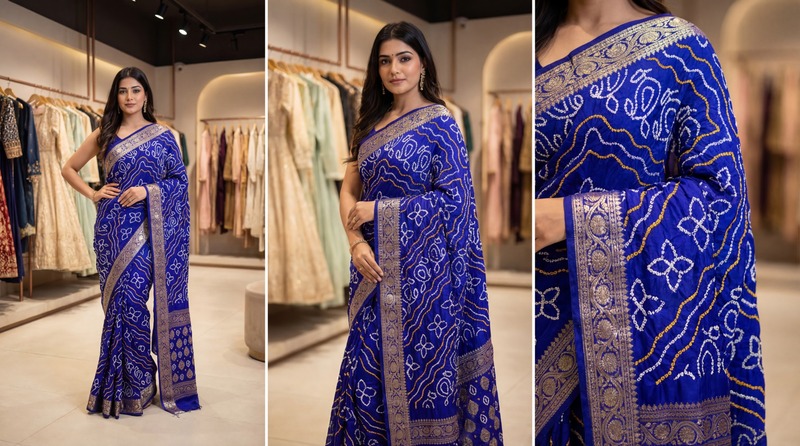 Kala Sanskruti All Over Purple Color Pure Gaji Silk Bandhani Saree 6.5M with Blouse Piece Elegant Traditional Wear Saree for Women