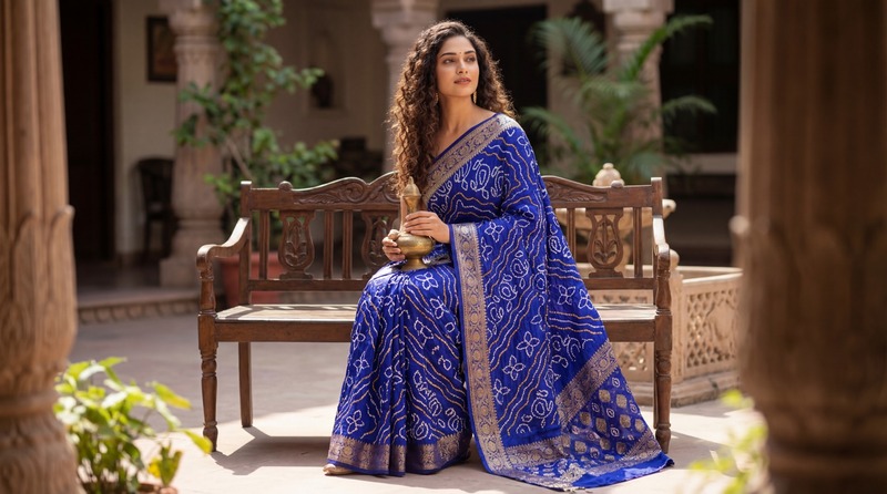 Kala Sanskruti All Over Purple Color Pure Gaji Silk Bandhani Saree 6.5M with Blouse Piece Elegant Traditional Wear Saree for Women