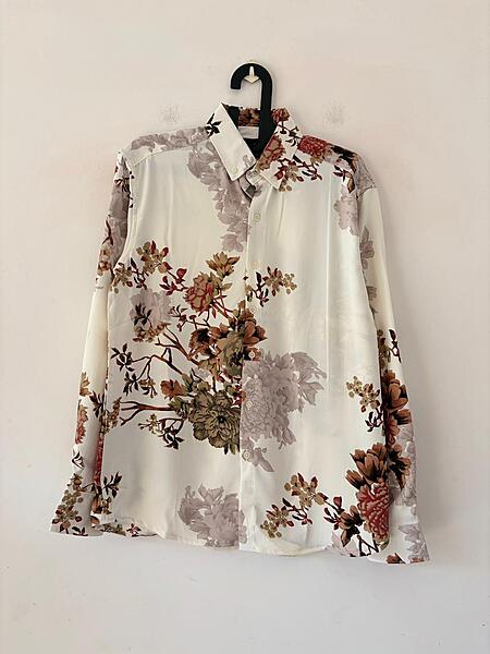 Ivory luxe floral viscose shirt