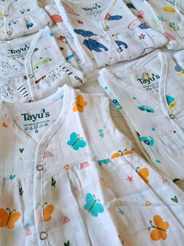 Muslin Button Frocks combo -6-12 Months