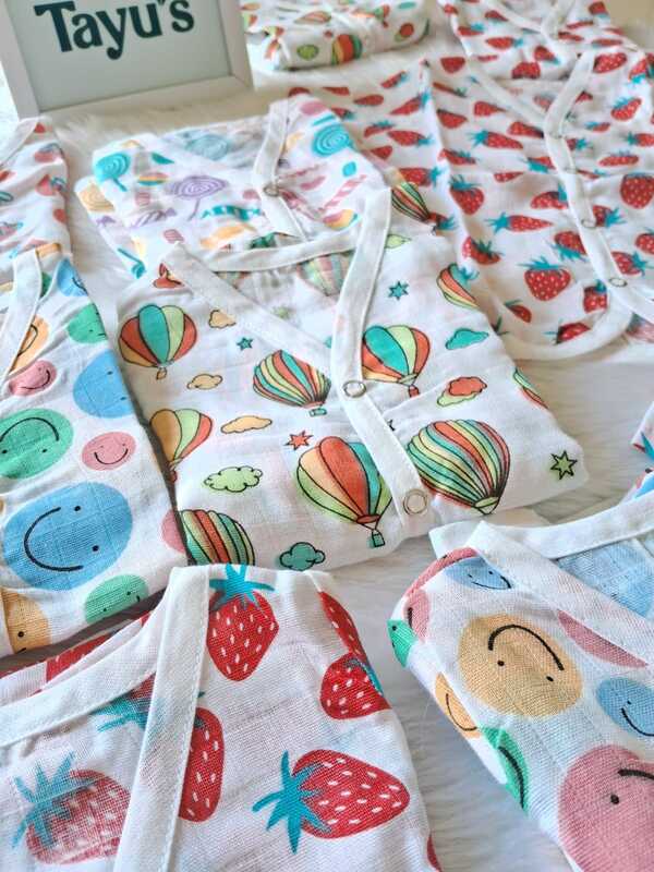 Muslin Half sleeve jabla set combo