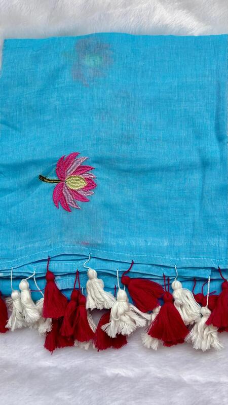 Pure 120 count MulMul Cotton saree