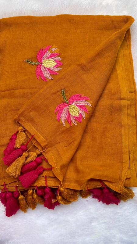 Pure 120 count MulMul Cotton saree