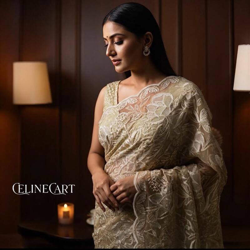 Ethereal Elegance Organza Saree