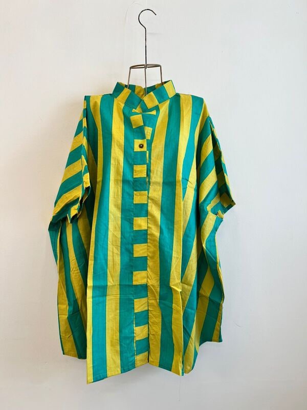 Junoon's Anti-Fit Shirt - Lemon Yellow & Green Stripes