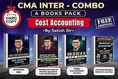 CMA Inter Cost Accounting Combo Book Set (Question Bank, MCQ, DJB, Summary Notes) by CA Satish Jalan