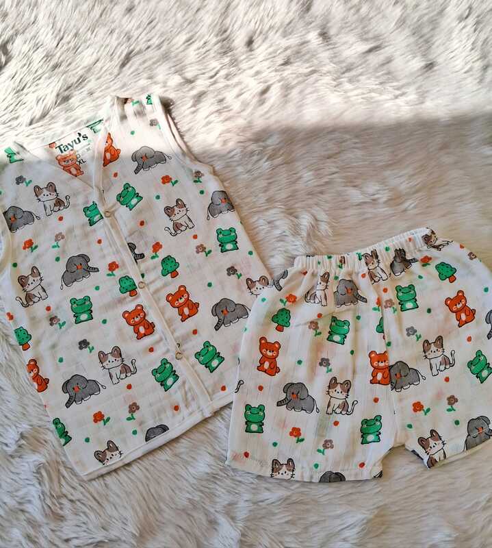 Muslin Jabla Set - Frog&Elephant