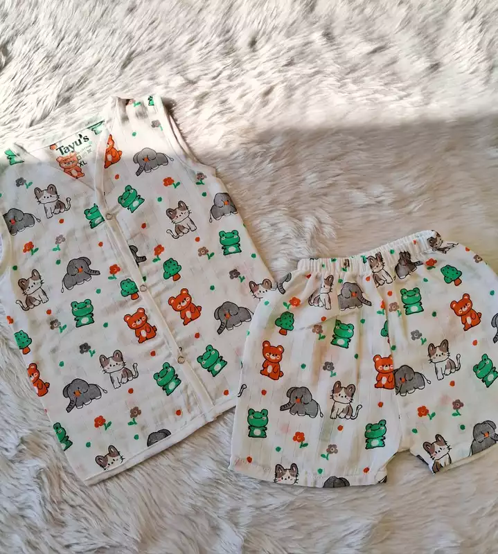 Muslin Jabla Set - Frog&Elephant