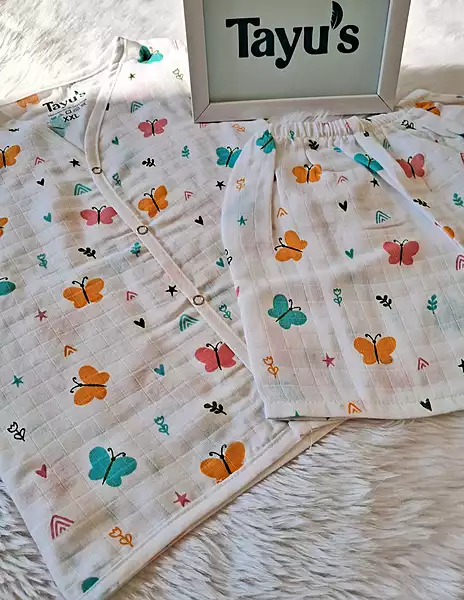 Muslin Jabla Set-Butterfly