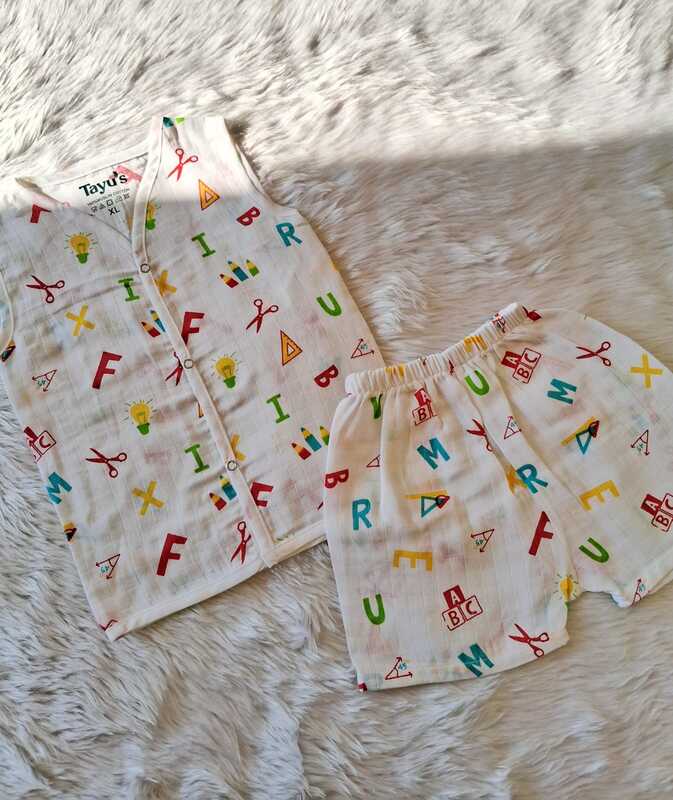 Muslin jabla set-Alphabet
