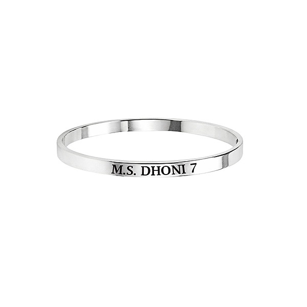 M.S. Dhoni 7 Engraved Stainless Steel Kada Bracelet