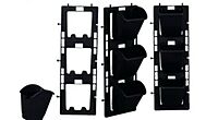 Vertical Plastic Plant Pot | 6 × 18 Inch | Black | Wall & Balcony Planter