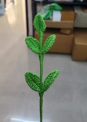 Light Green Crochet Leafy Stem