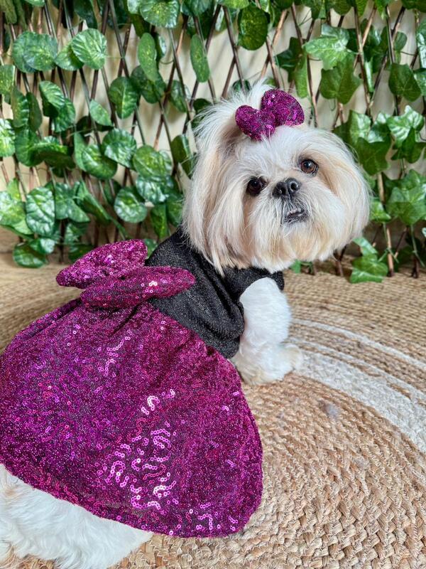Purple Black Bling Bow Dress