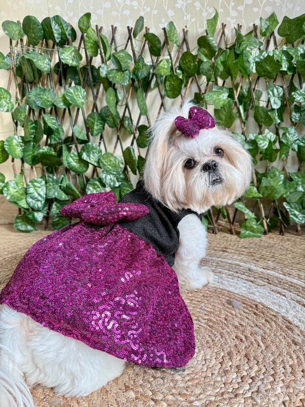 Purple Black Bling Bow Dress