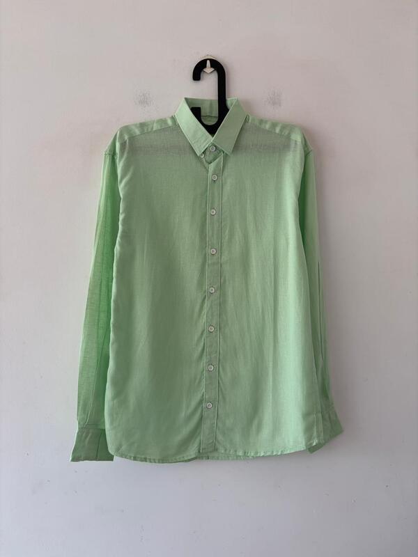Mint serenity linen shirt