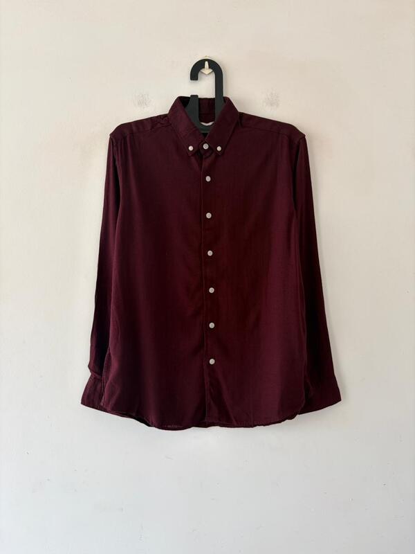 Maroon regal linen shirt