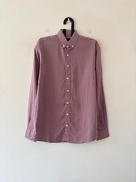 Mauve luxe linen shirt