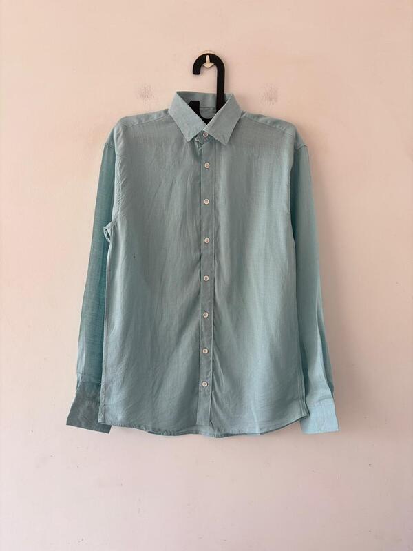 Azure breeze linen shirt