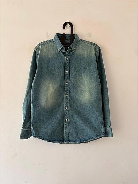 Stonewash indigo denim shirt