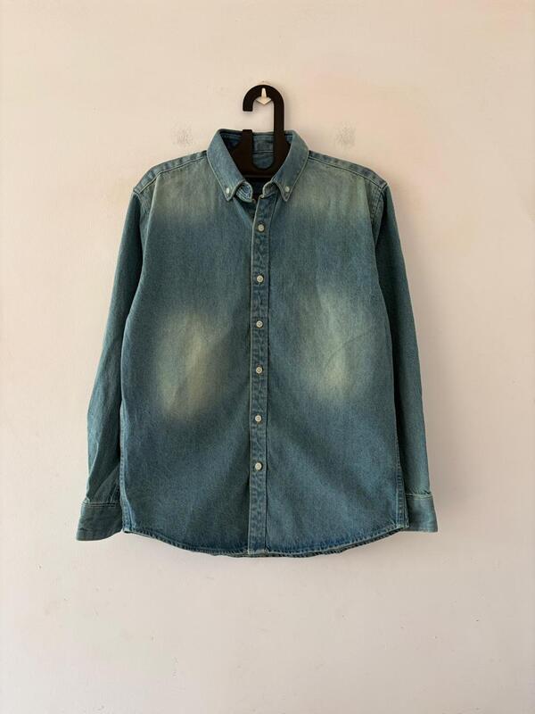 Stonewash indigo denim shirt