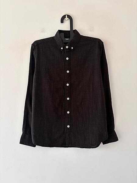 Onyx textured check shirt