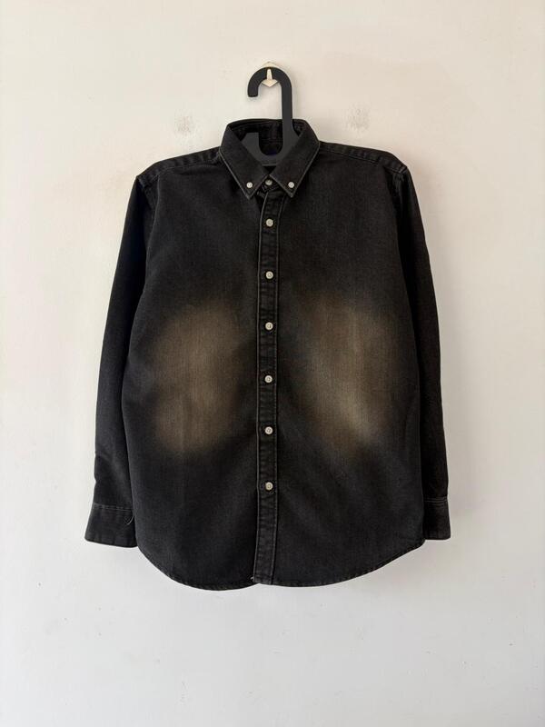 Charcoal crest denim shirt