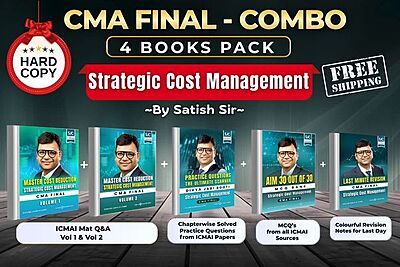 CMA Final Strategic Cost Management (SCM) Combo Book Set (Question Bank (Vol 1 & 2), MCQ, DJB, Summary Notes) by CA Satish Jalan